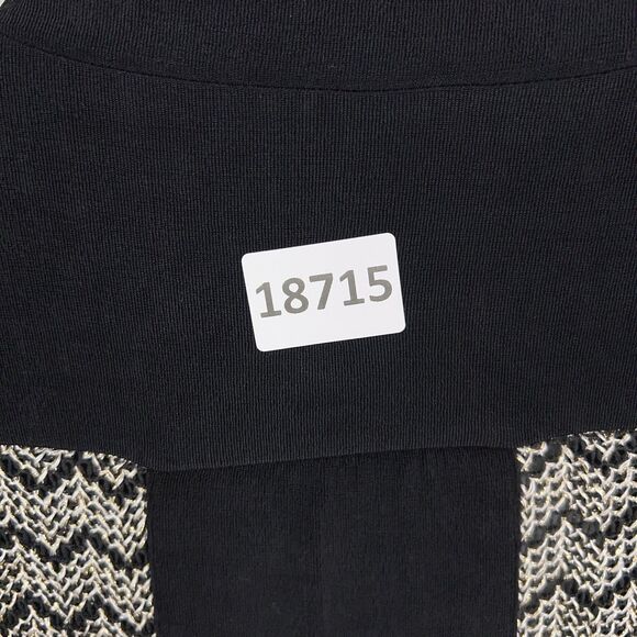 Chicos Travelers Jacket Womens 3 Black Metallic Chevron Open Boho Resort Evening - Picture 13 of 13